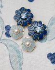 Aquamarine and Lapis Flower Drops