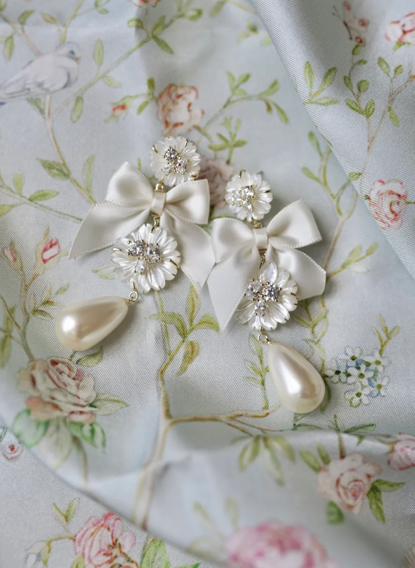 Embellished Mother of Pearl + Ivory Bow