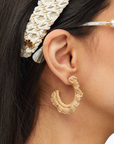 Natural Ruffle Raffia Hoops