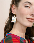 Rainbow Stripe Block Earrings